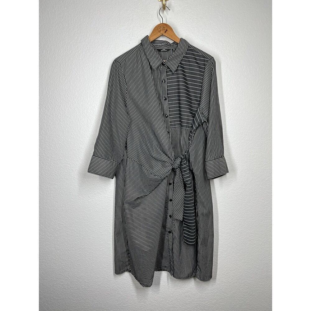 Mille Gabrielle Tie Front Shirt Dress Size 2X Stripes